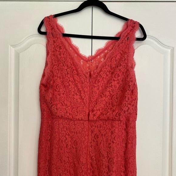 Adrianna Papell Maxi Lace Dress in Coral - Picture 1 of 12